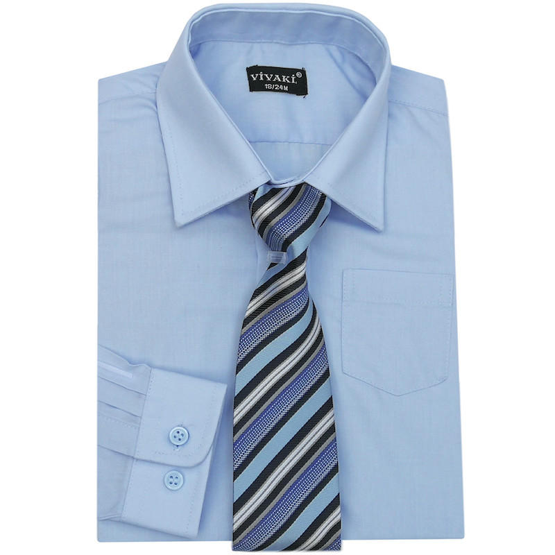 Boys Blue Formal Shirt & Tie Box Set childrensspecialoccasionwear.co.uk